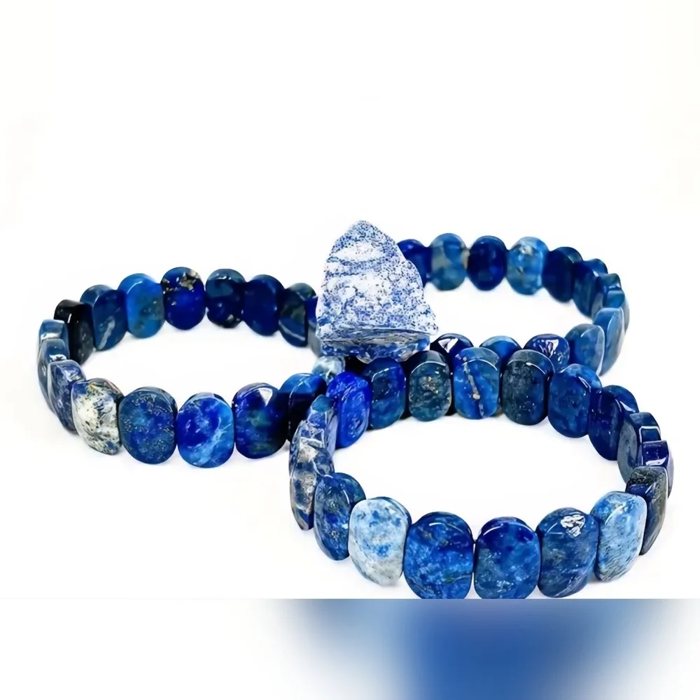 1pc 100% Natural Lapis Lazuli Stone Stretch Bracelet September-Birthstone - Picture 5 of 5